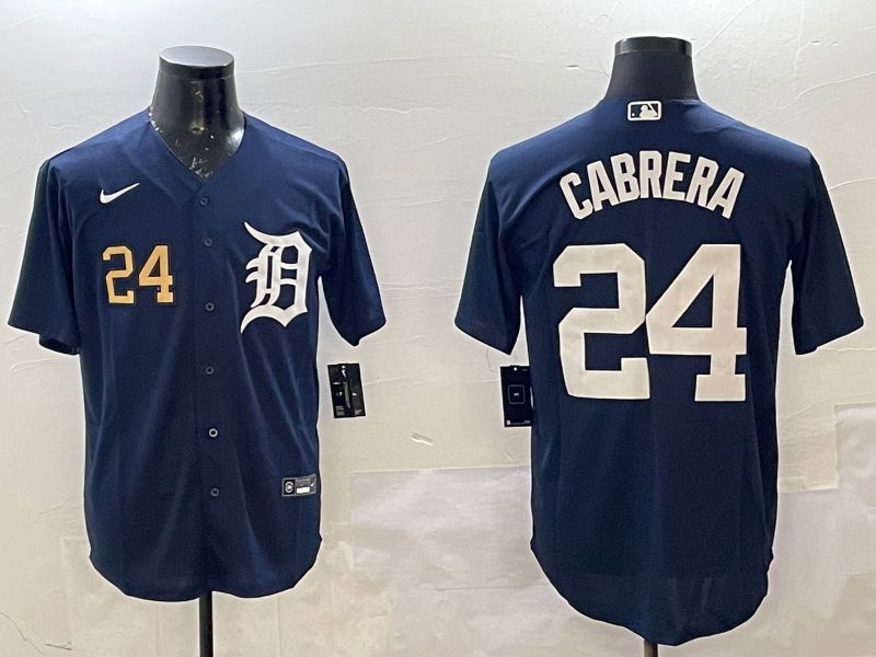 Men Detroit Tigers #24 Cabrera Blue Game 2025 Nike MLB Jersey style 2->philadelphia phillies->MLB Jersey